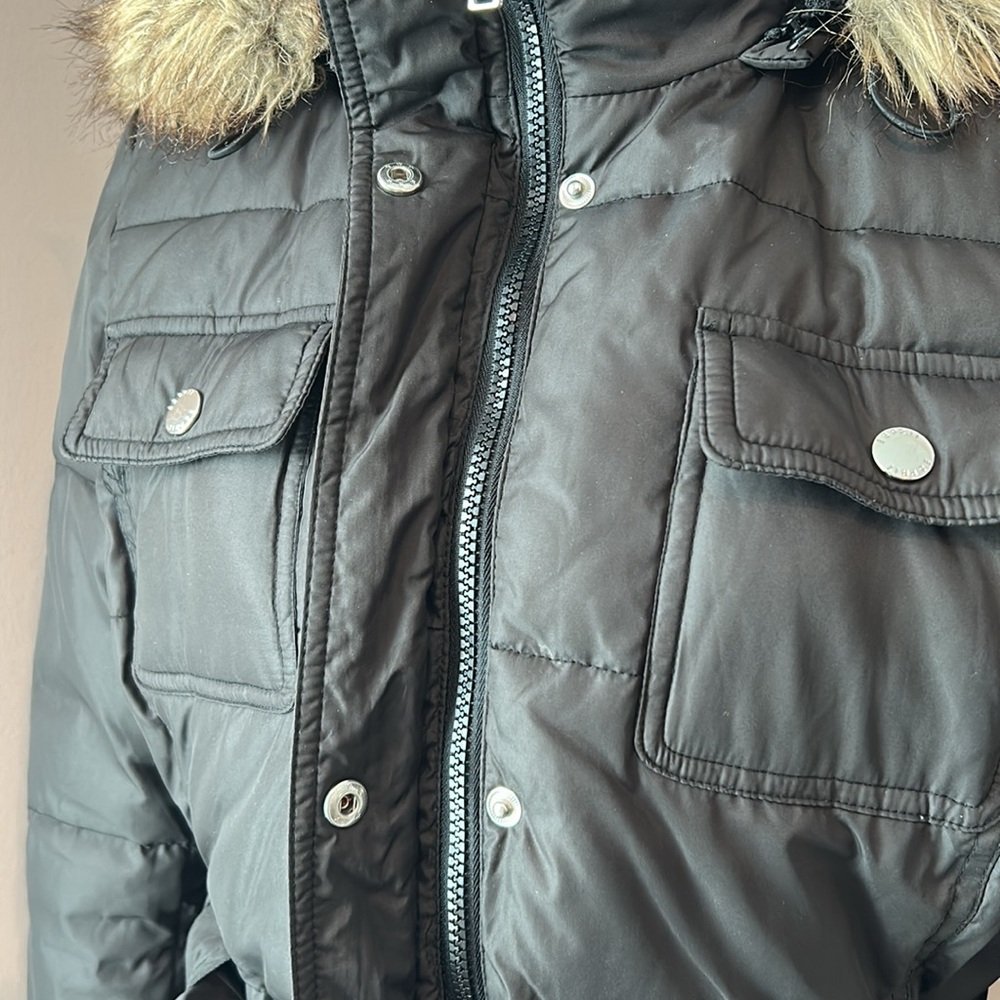 ESPRIT Black Down Alternative Quilted Puffer Ski Jacket Winter Coat Parka Medium - Picture 4 of 10